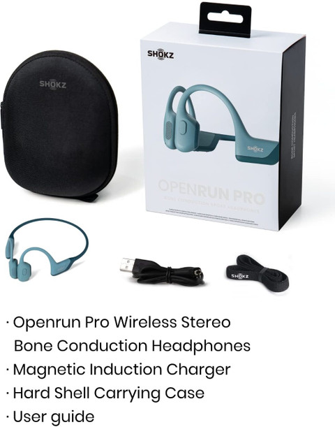 Shokz OPENRUN PRO ブルー 新品未開封 Shokz OpenRun Pro Premium Bone Conduction Open-Ear Sweat Resistant