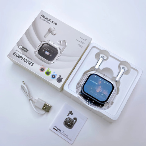 ZARRY AIR MAX Wireless Earbuds Touch Screen Transparent Design ENC