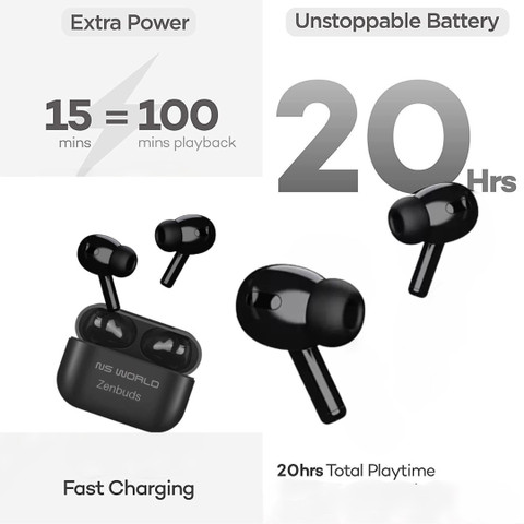 NS WORLD Truly Wireless with upto 20 hour Playtime, Touch Controls