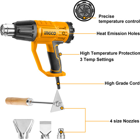 INGCO Adjustable temperature control 2000 W Heat Gun Price in India ...