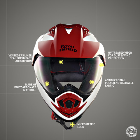 ROYAL ENFIELD Escapade Dual Sport ISI DOT Certified with Visor Motorbike  Helmet
