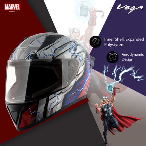 VEGA Bolt Marvel Thor Motorbike Helmet