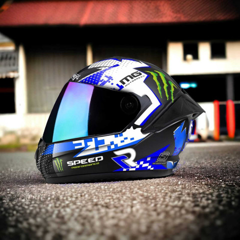 Rainbow Visor Helmet Glass Studds Studds Chrome Chrome Elite Clear