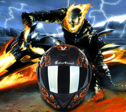 urban carrier ABS Ghost Rider Full Face Rainbow Visor Motorbike