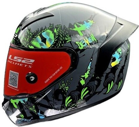 LS2 FF352 ROOKIE DEMON DARK GREY GREEN XXL Motorbike Helmet