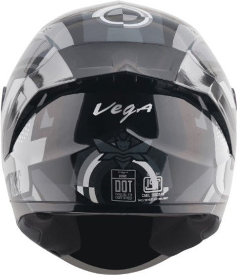 VEGA Sonic Legend Full Face Sports Black Grey Large Motorbike