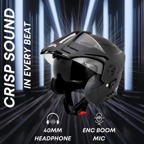 HEADFOX N2 ISI Certified Smart Bluetooth Helmet Calls Music Voice  Motorbike Helmet