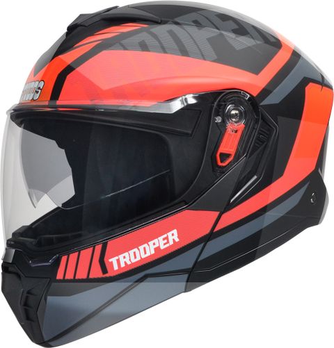 STUDDS Trooper D1 Flip-up Full Face Dual Visor Helmet (Black N8) - Image 5