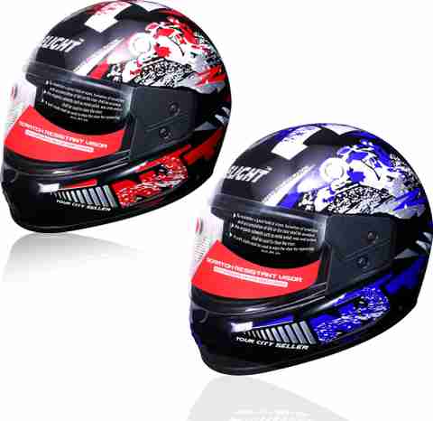 YOURCITYSELLER Combo Stylish Multicolor Full Face Shield Helmet Motorbike  Helmet