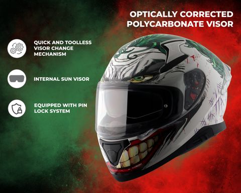 Axor APEX DC JOKER Motorbike Helmet - Buy Axor APEX DC JOKER