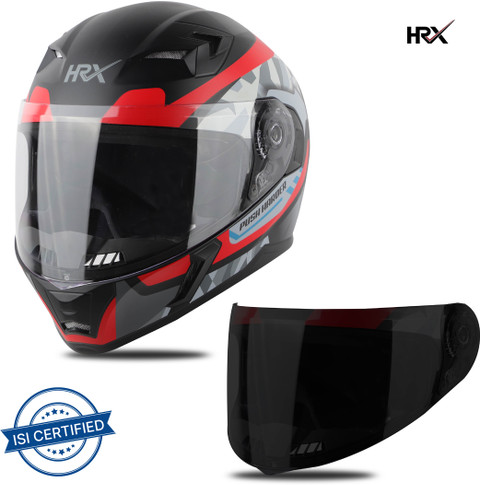 HRX XTRM+ Full Face Clear Visor Smoke Visor Air ventilated ISI