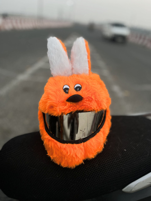 SRPHERE Orange-Bunny Helmet Cover for Riders Motorcycle Funny