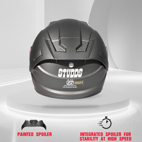 STUDDS Raider Super ISI Certified Full Face Helmet with Spoiler