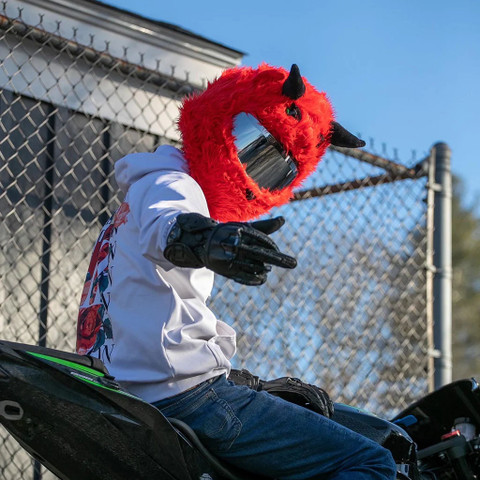elmo motorcycle helmet cover - Orange heads will turn and youll make everyone a little happier when you rider past wearing this funny green helmet cover Elmo Helmet Cover for your