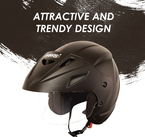 Half Face Helmet With Sun Visor Paras Helmet For Bike/Scooty Open