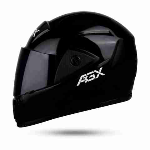 Agx Rado Black with Anti UV PC Visor ABS Material Unisex Motorbike Helmet (Jet Black) - Image 5