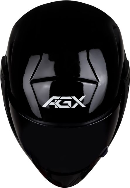 Agx Rado Black with Anti UV PC Visor ABS Material Unisex Motorbike Helmet (Jet Black) - Image 6