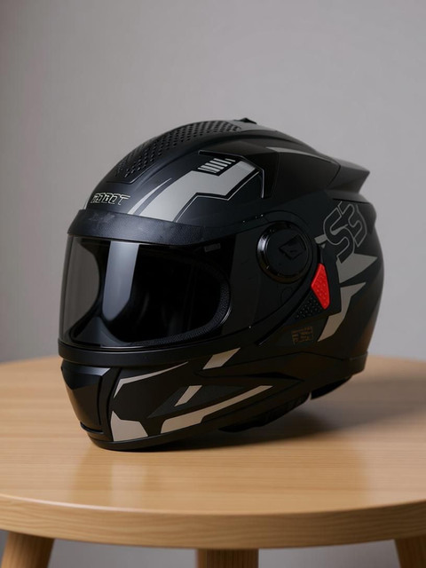 YA−MAN EP-17SB Steelbird SBH-17 Terminator ISI Certified Full Face Chrome Graphic