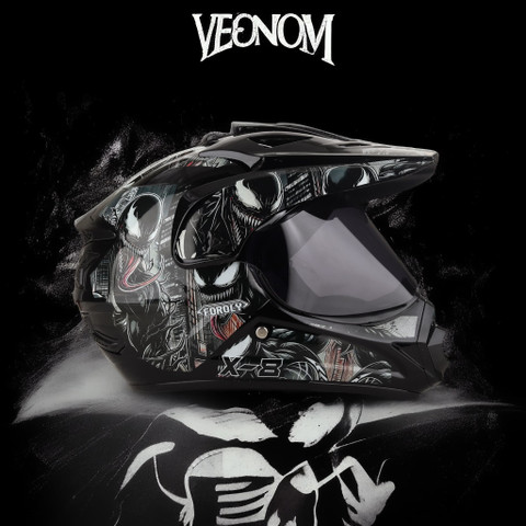 FOROLY X-8 Venom Motocross with Stylish Graphics Motorbike Helmet
