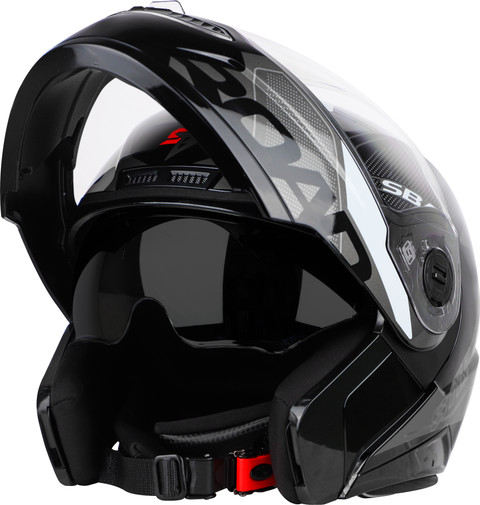 Steelbird Air SBA-7 ISS ROAD MATT BLACK GREY XL SIZE 620MM FLIP UP