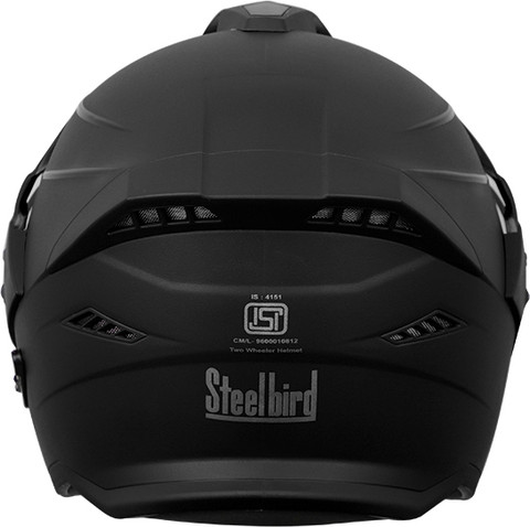 Steelbird SBH-23 AVA Dual Visor Dashing Black Motorbike Helmet