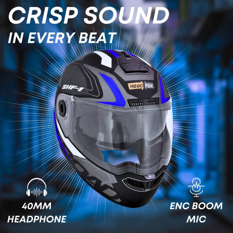 HEADFOX N2 Air Smart Bluetooth Helmet: Calls, Music GPS Voice  Road DV Motorbike Helmet