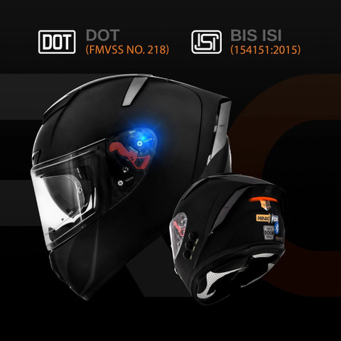 HEADFOX H4 BRO1 Smart Bluetooth Helmet with Strap ON Calls