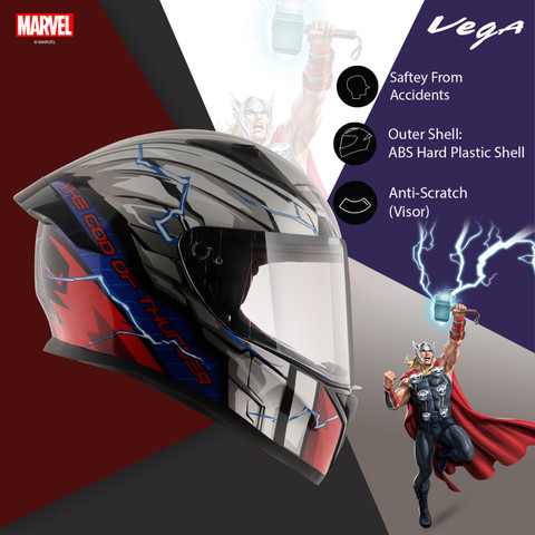 VEGA Bolt Marvel Thor Motorbike Helmet Buy VEGA Bolt Marvel Thor