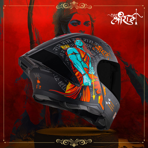 Steelbird SBA-20 Jai Shree Ram ISI Certified Flip-Up Graphic