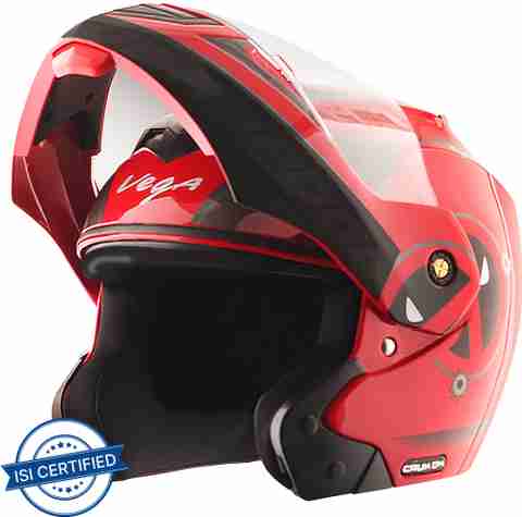 VEGA Crux Marvel Deadpool Motorbike Helmet (Red Black) - Image 5