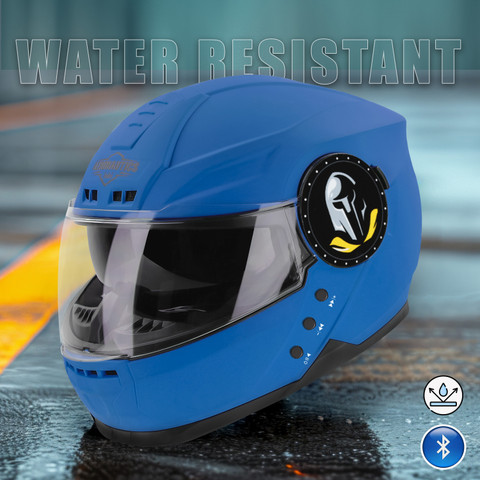 Bike Helmet Blue Motorcycle Helmet With Bluetooth 1Storm Adult