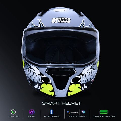 STUDDS Thunder Communication Ready D10 Bluetooth Helmet Motorbike