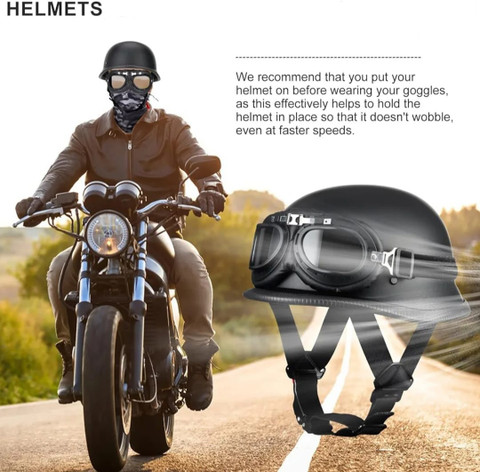 FELL-TRACK German Retro Open Face Helmet For Men Size M Motorbike Helmet