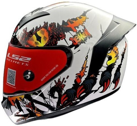 LS2 FF352 ROOKIE DEMON WHITE RED M Motorbike Helmet - Buy