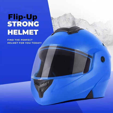 Agx Flipup with Polycarbonate Visor ABS Material Motorbike Helmet
