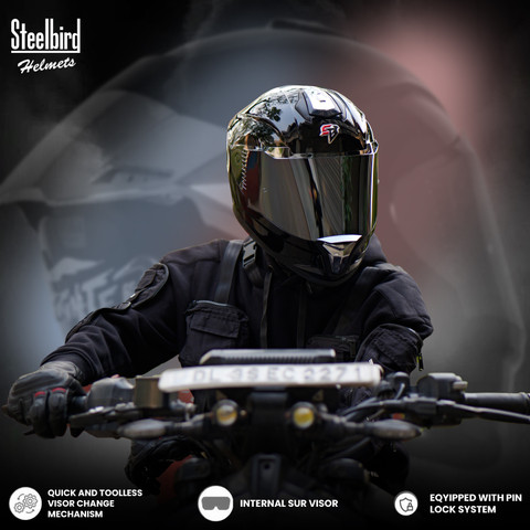 Steelbird SBH-57 Fighter F9 ISI/DOT Certified Full Face Helmet for