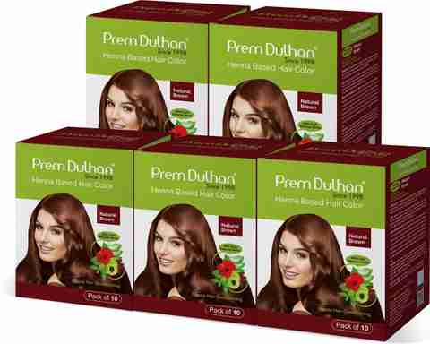 Prem Dulhan Natural Brown Henna Hair Color – Herbal, No Ammonia