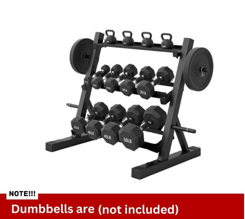 IRIS 150 kg Multi-functional Dumbbell and Weight Plate Rack Home Gym Combo