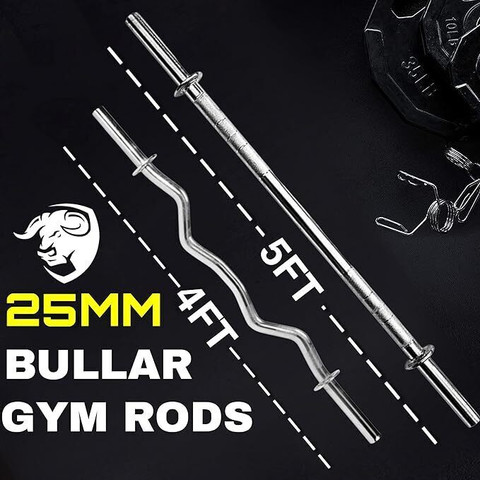 Weight Setting Rod BULLAR 50 kg Cast Iron Home Gym Set 4 Ft,5 Ft Weight Lifting Rod ...