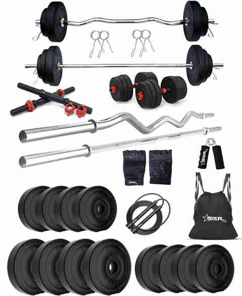 Home Gym Equipment Weight Lifting Kits STARX 30 Kg PVC GYM KIT