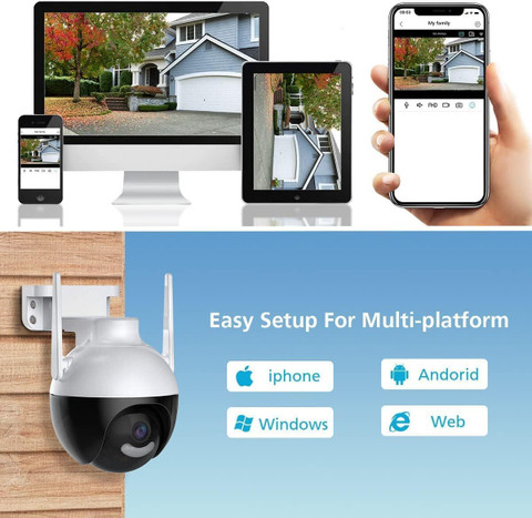 EyeSpy Round Outdoor Smart WiFi Wireless IP 2-Way Audio Colored