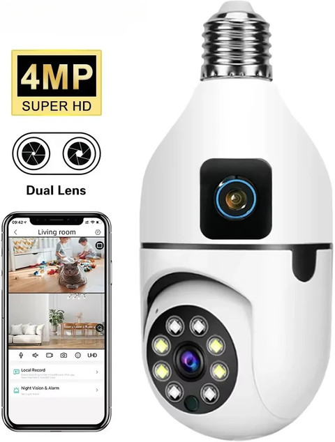 OSQD CCTV Camera with Full Room View, 355° Pan, 110° Tilt, and