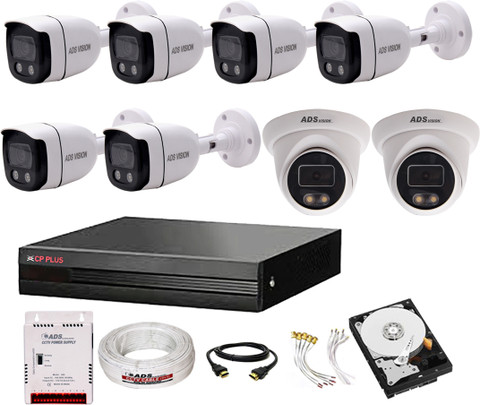 CP PLUS Hybrid DVR, 6B/2D CAMERA COLOUR VIEW NIGHT VISION CAMBO SET  With 1TB HDD Security Camera