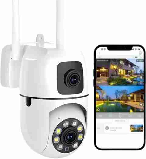 Monrix Dual lens Hd 3MP+3MP 1080P 360° Pan Tilt Home security Camera  Security Camera - Main Image