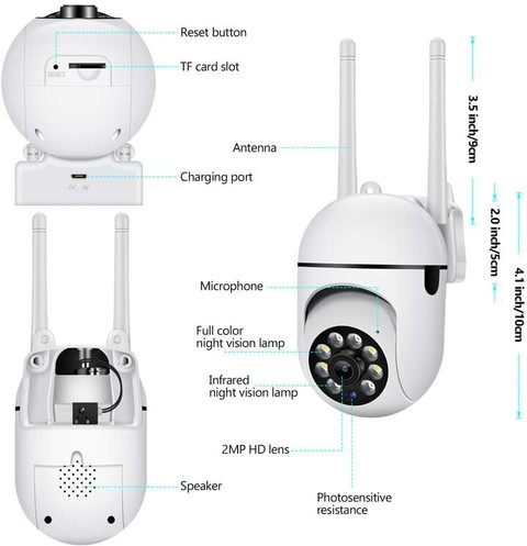 OSHSIZ CCTV WiFi Wireless Camera 1080p 24hours recording Night Vision  TwoWay Audio Security Camera