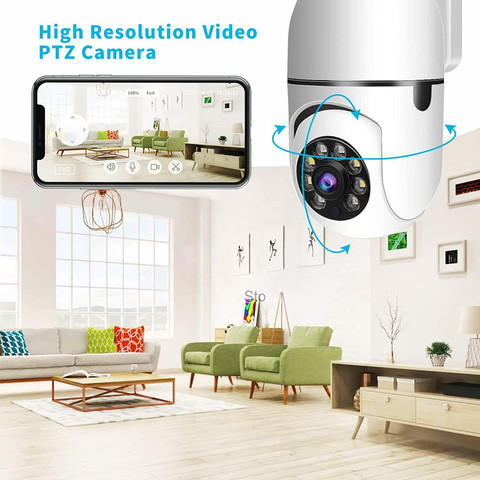 Bzrqx 1080P Wireless WiFi PTZ Dome PTZ Plug WiFi Smart Motion Detection Two  Way Audio Security Camera