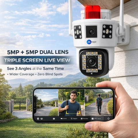 Maizic Smarthome Supercam White Shark WiFi CCTV Camera 5MP+5MP