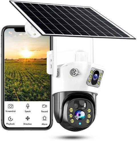 GiftNow 5+5MP Lens 4G Solar Battery CCTV Pan-Tilt IR 30m Night
