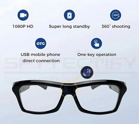 SPYTECTIFY 1080P Hidden Camera Glasses Video Recording Camera