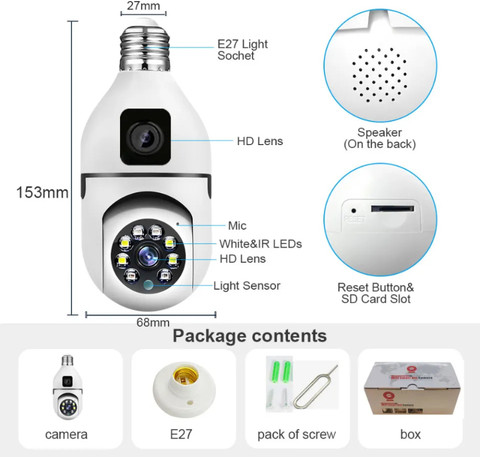 Security Camera Motion And Sound Activated Camera Bzrqx Dual Lens